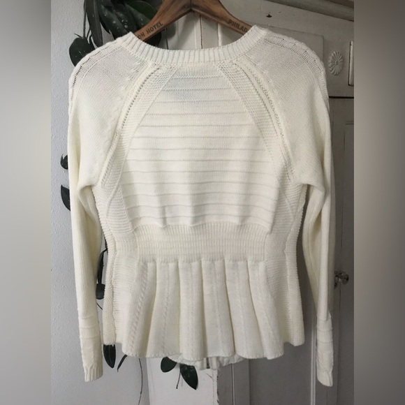 🩷Mystree | Women’s ivory long sleeve zip front cable knit cardigan sweater, sz S - Picture 8 of 14